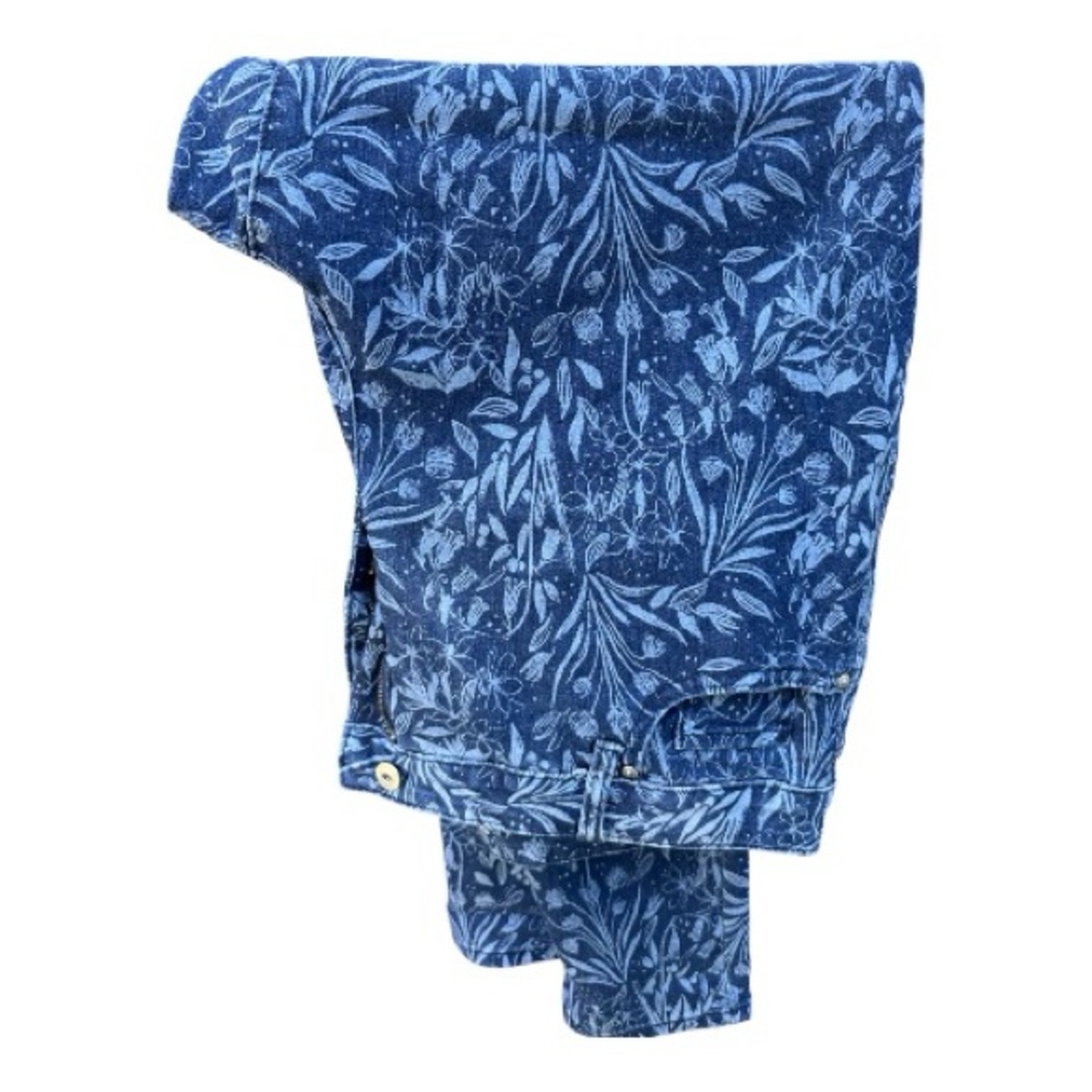 NWOT Floral Print Blue Denim Jeans